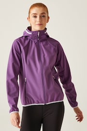 Regatta Purple Bourda Hooded Softshell Jacket - Image 1 of 6