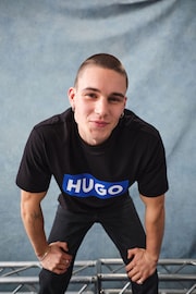 HUGO Blue Large Box Logo T-Shirt - Image 2 of 5