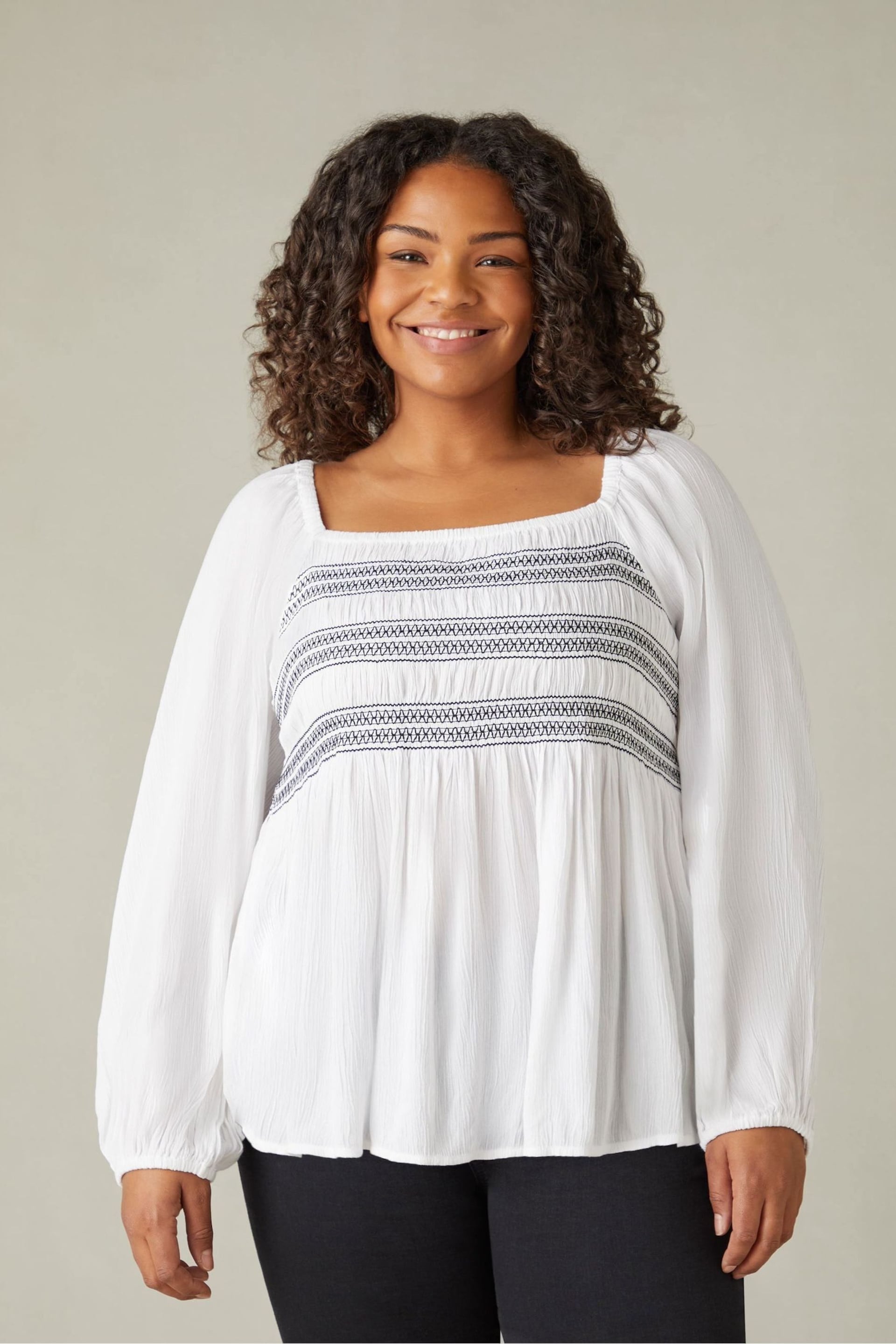 Live Unlimited Curve Smock White Blouse - Image 3 of 7