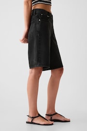 Gap Black Mid Rise Longline Denim Shorts - Image 4 of 5