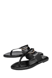 Dunlop Black Flat Toe Post Sandals - Image 2 of 4