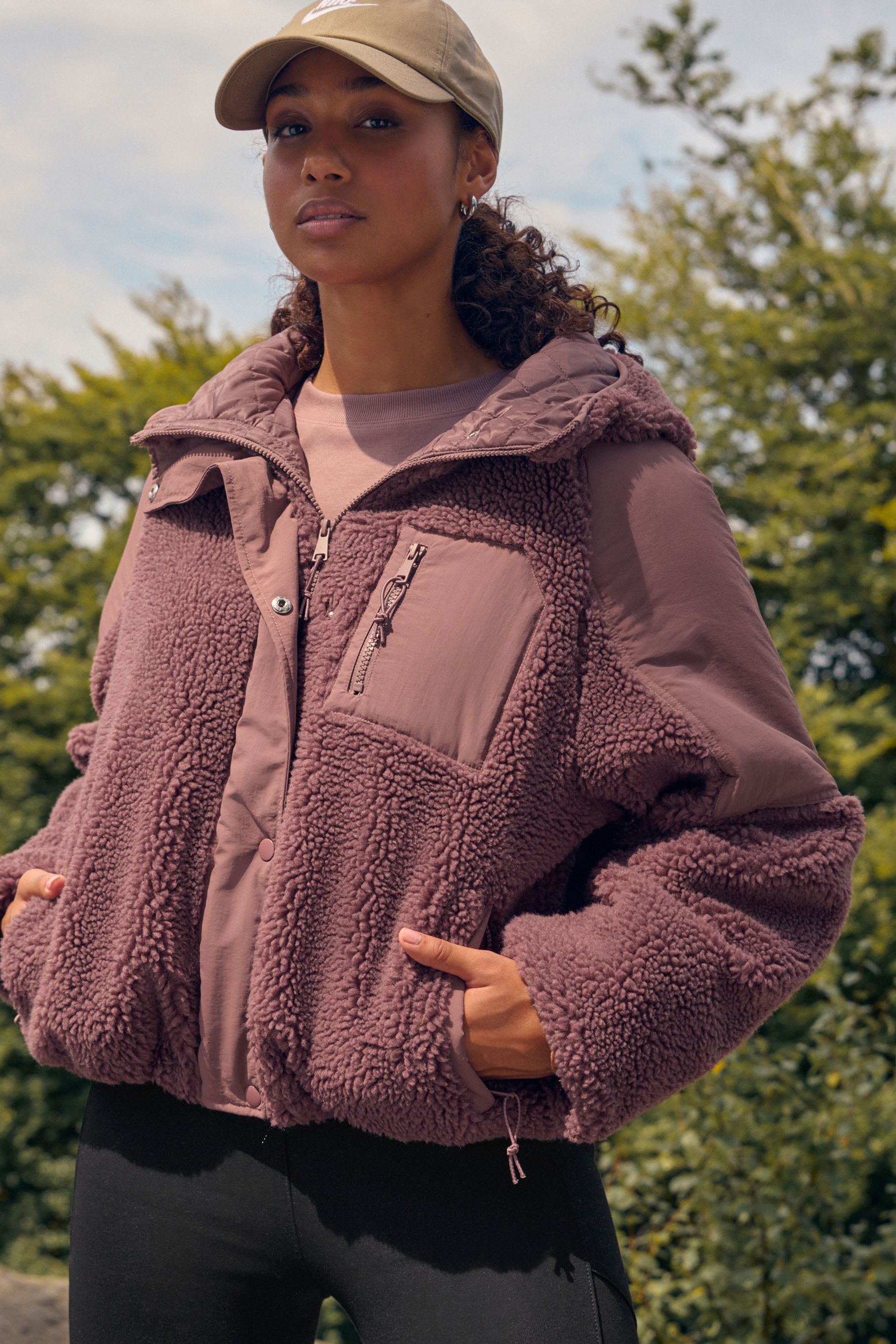 Rose Pink Teddy Borg Jacket