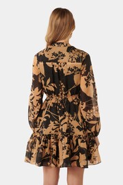 Forever New Brown Aubrey Shirred Waist Mini Dress - Image 2 of 5