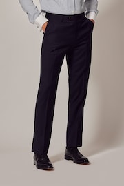 Hawes & Curtis Slim Blue Twill Suit Trousers - Image 1 of 4