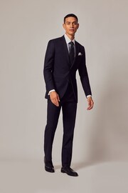 Hawes & Curtis Slim Blue Twill Suit Trousers - Image 3 of 4