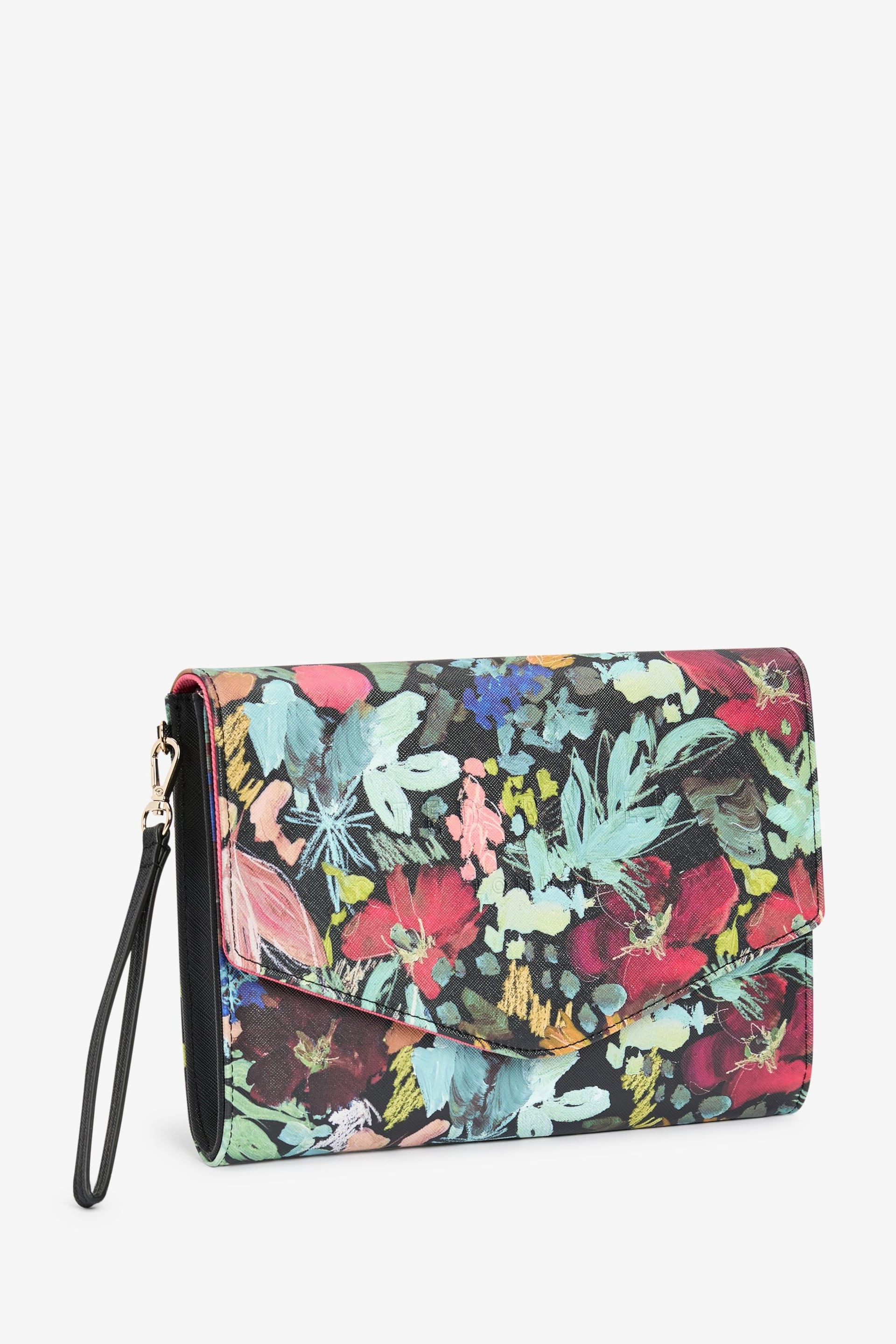 Ted Baker Black Painted Meadow Printed Beinina Pouch - Image 1 of 5