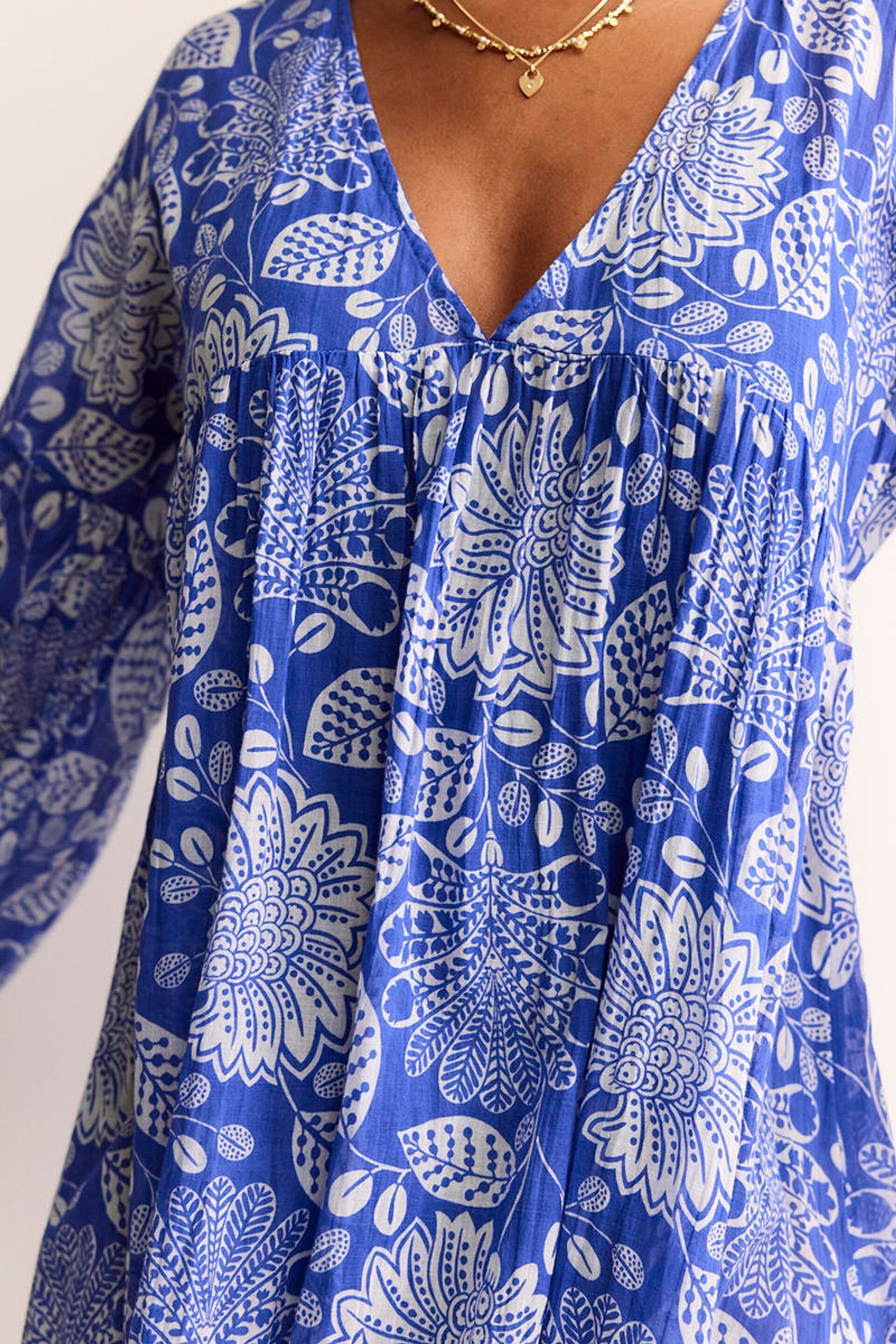 Boden Blue Petite Sarah Maxi Kaftan Dress - Image 4 of 5