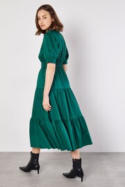 Apricot Green Smock Waist Shirt Midaxi Dress - Image 5 of 5