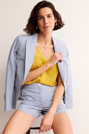 Boden Yellow Maggie V-Neck Linen Cardigan - Image 3 of 6