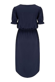 Pour Moi Blue Jenny Puff Sleeve Jersey Midi Dress with LENZING™ ECOVERO™ Viscose - Image 4 of 4