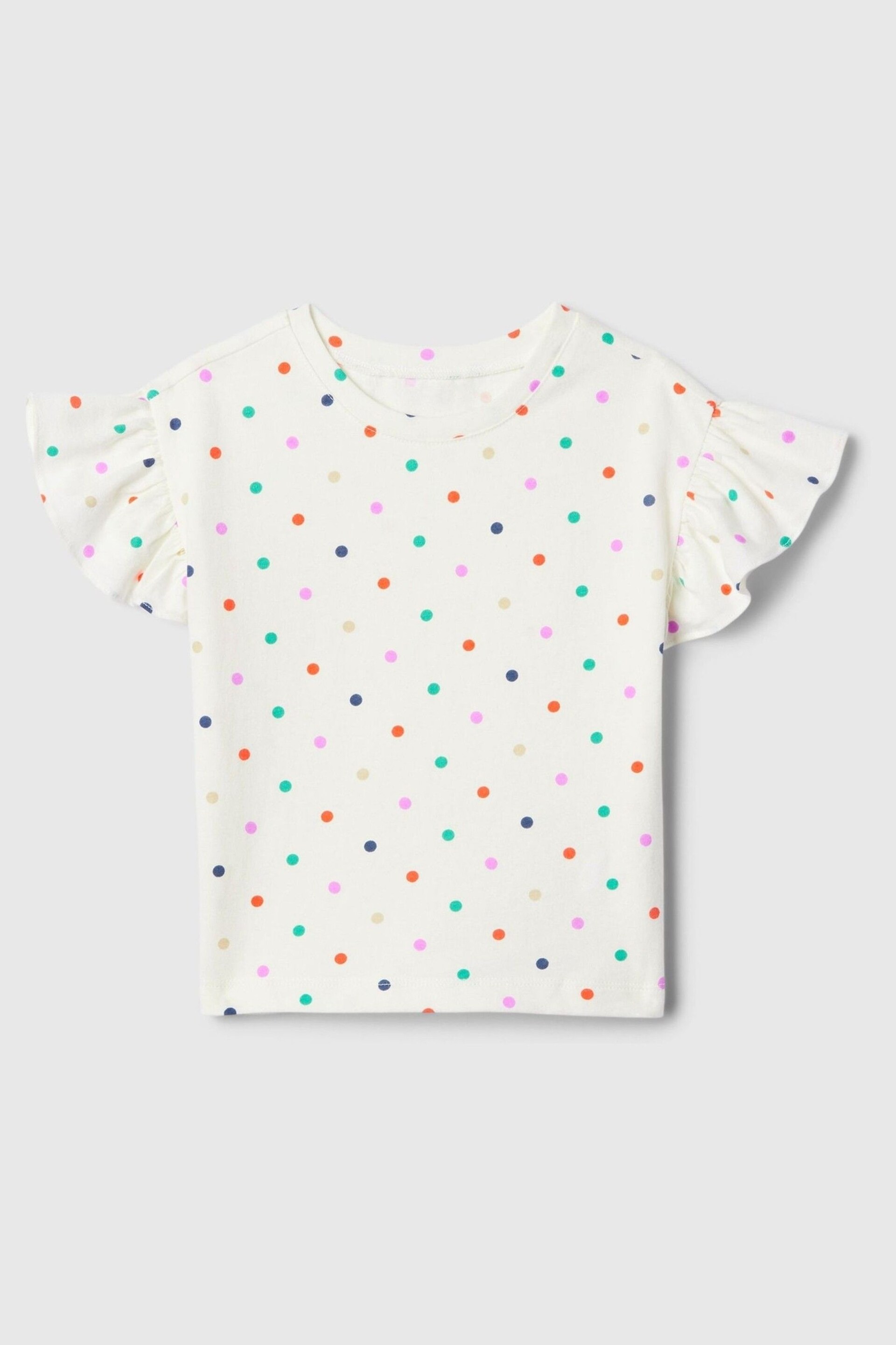 Gap White Polka Dot Mix and Match Ruffle Short Sleeve T-Shirt (Newborn-5yrs) - Image 1 of 2