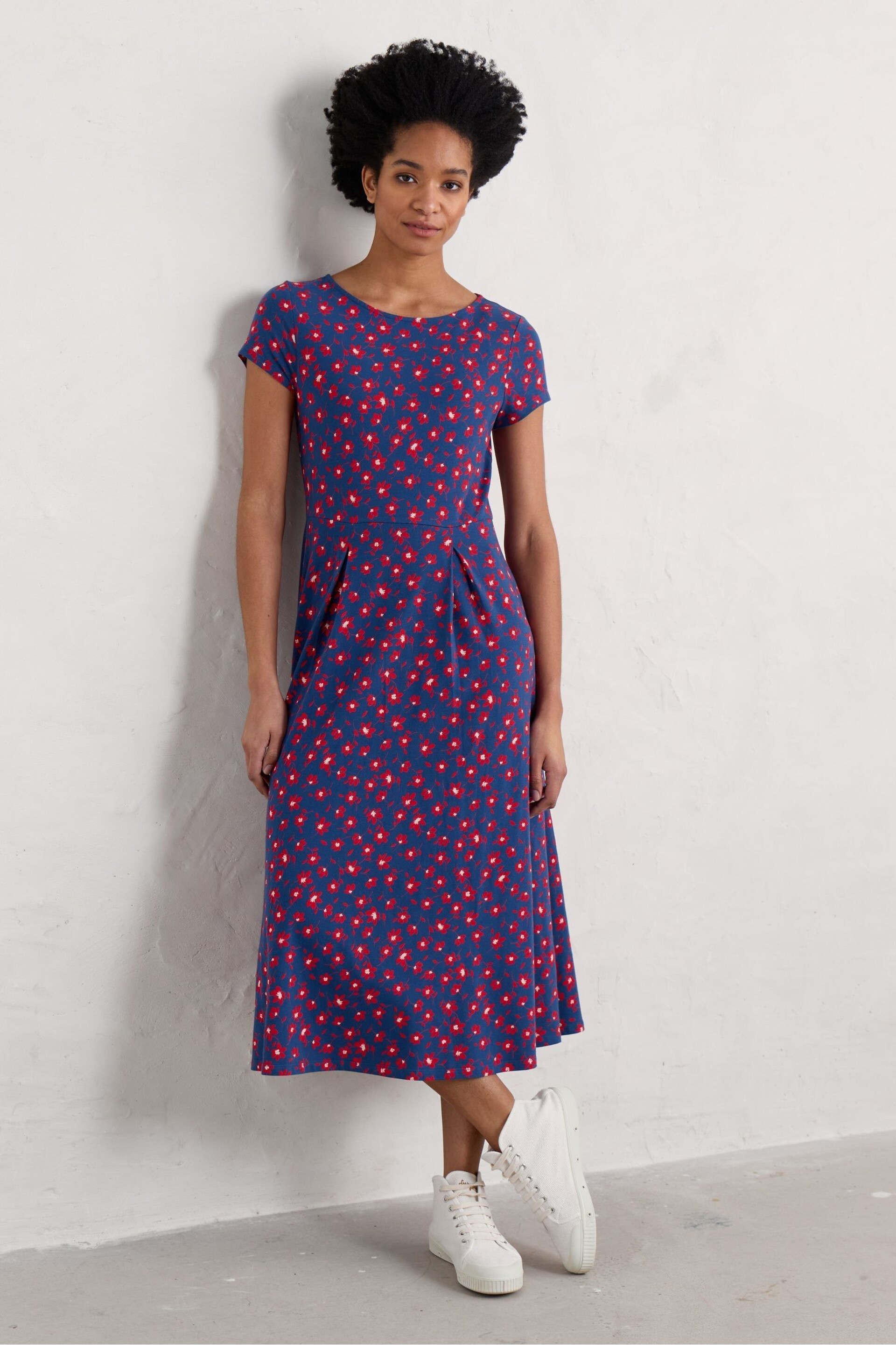 Seasalt Cornwall Blue Tall Wild Bouquet Dress - Image 1 of 5