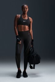 Nike Black Swoosh Medium Support Sports Bra - Image 1 of 6