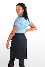 Trutex Blue Slim Fit Short Sleeve 2 Pack School Shirts - Image 3 of 6