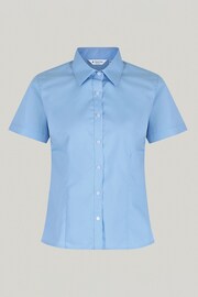 Trutex Blue Slim Fit Short Sleeve 2 Pack School Shirts - Image 5 of 6