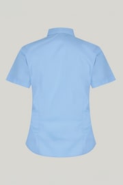 Trutex Blue Slim Fit Short Sleeve 2 Pack School Shirts - Image 6 of 6