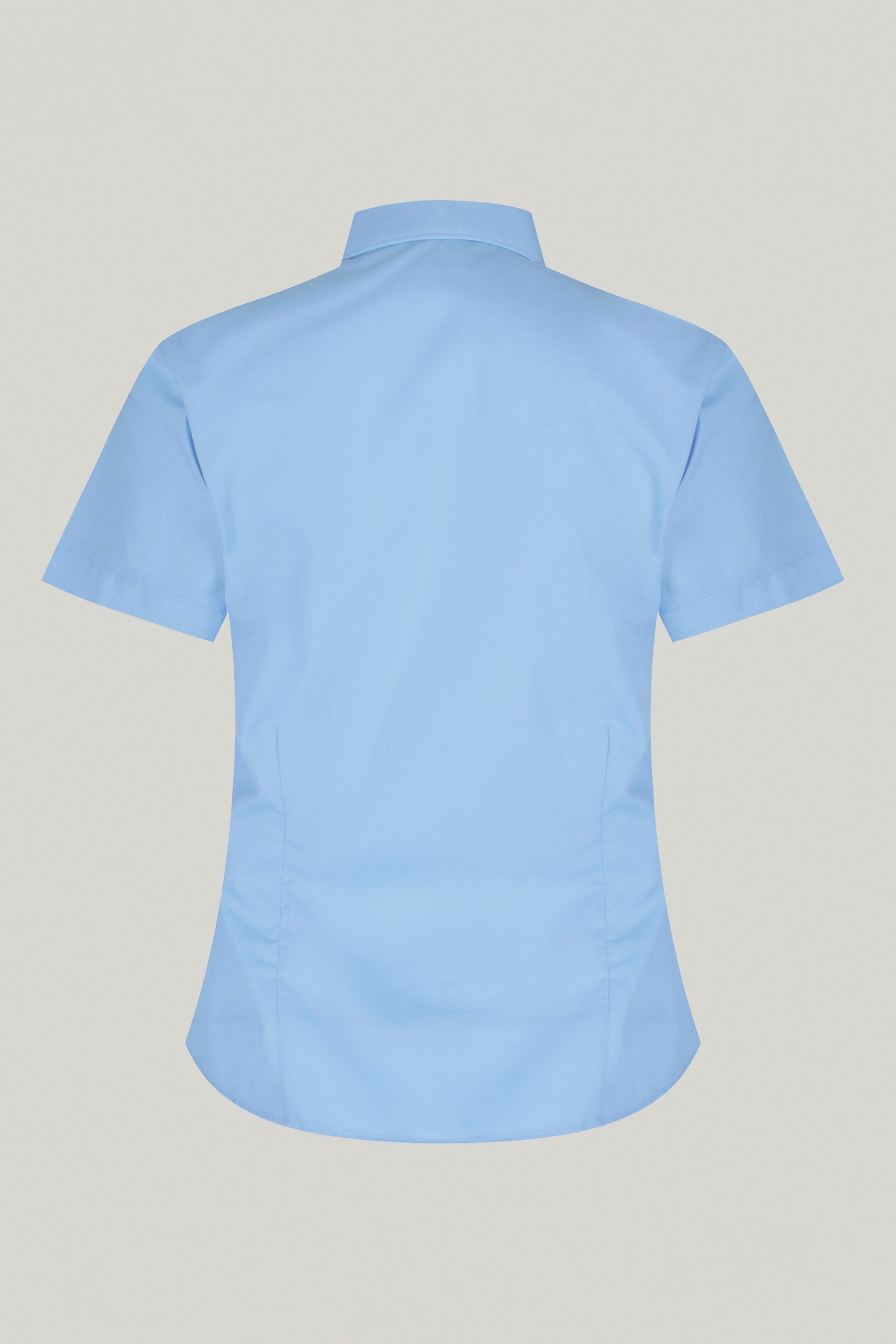 Trutex Blue Slim Fit Short Sleeve 2 Pack School Shirts - Image 6 of 6