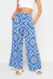 PixieGirl Petite Blue Tile Print Wide Leg Trousers - Image 2 of 5