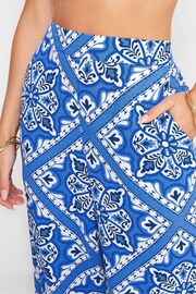 PixieGirl Petite Blue Tile Print Wide Leg Trousers - Image 4 of 5