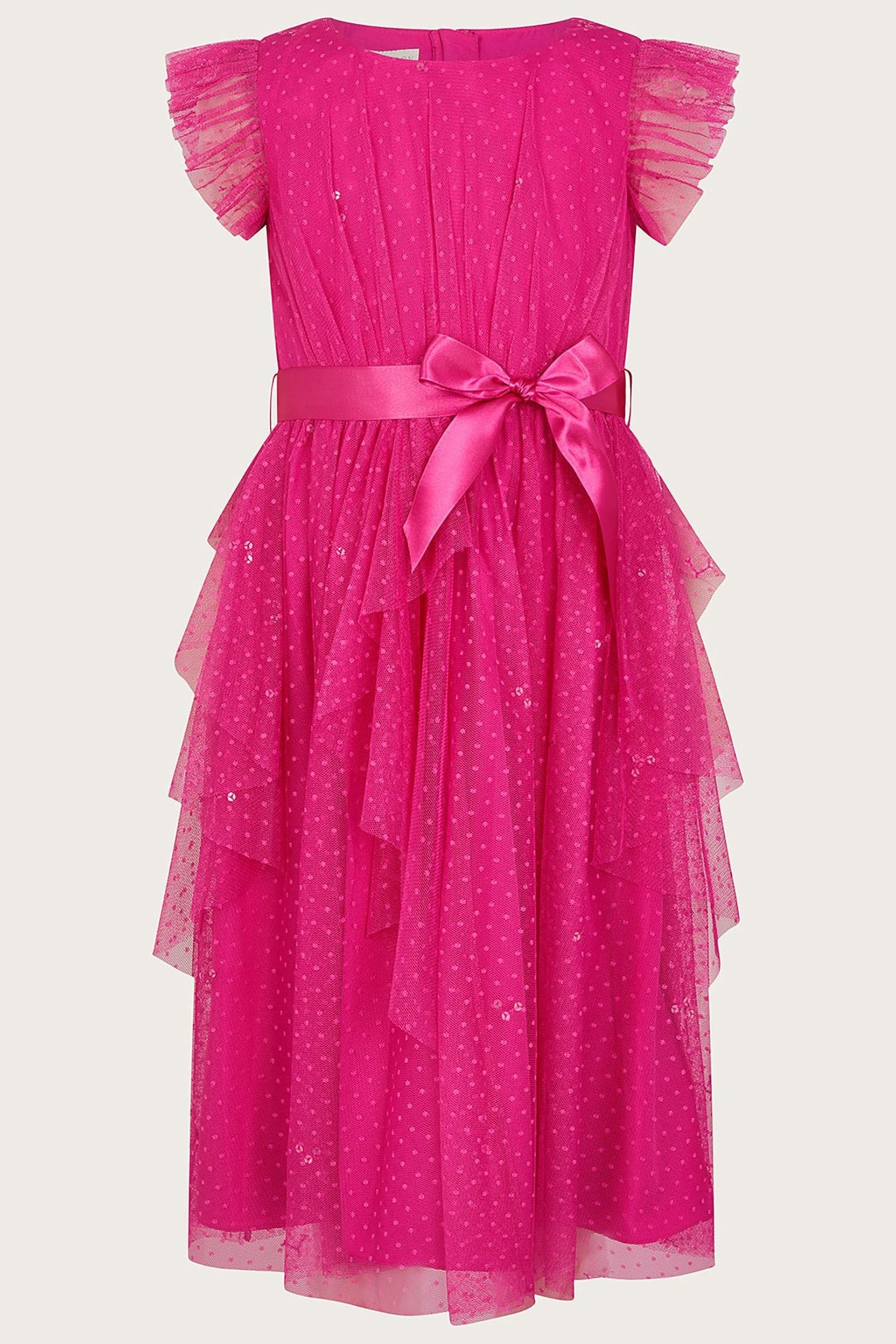 Monsoon Pink Stacie Waterfall Dress - Image 2 of 4