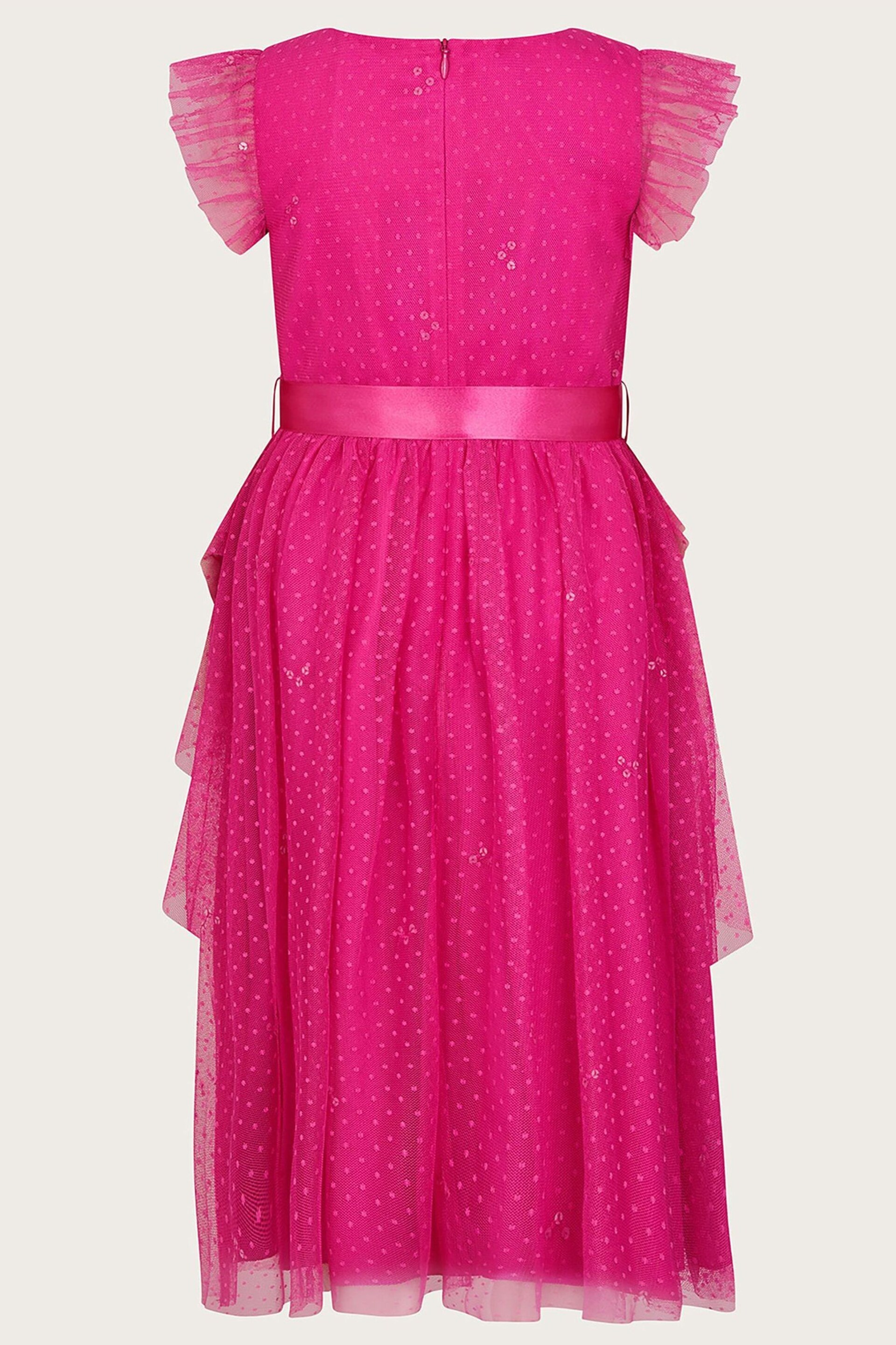 Monsoon Pink Stacie Waterfall Dress - Image 3 of 4