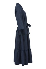Celtic & Co. Blue Linen Tiered Midi Dresses - Image 4 of 7