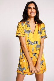 Chelsea Peers Yellow Satin Short Pyjama Set - Image 3 of 5