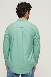 Superdry Green Overdyed Cotton Long Sleeved Shirt - Image 2 of 5