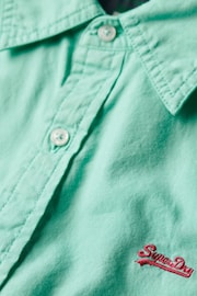 Superdry Green Overdyed Cotton Long Sleeved Shirt - Image 4 of 5