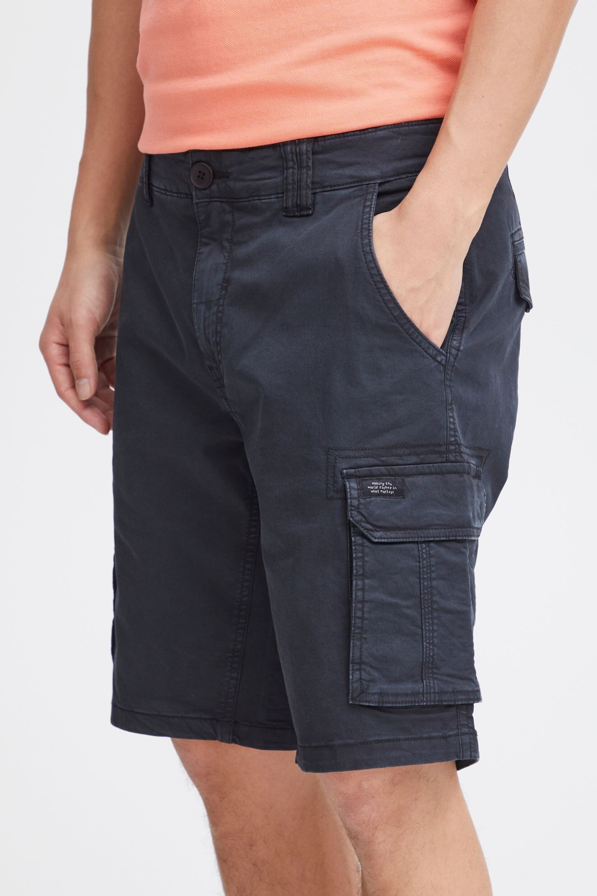 Blend Black Chrome Stretch Cargo Shorts - Image 4 of 5