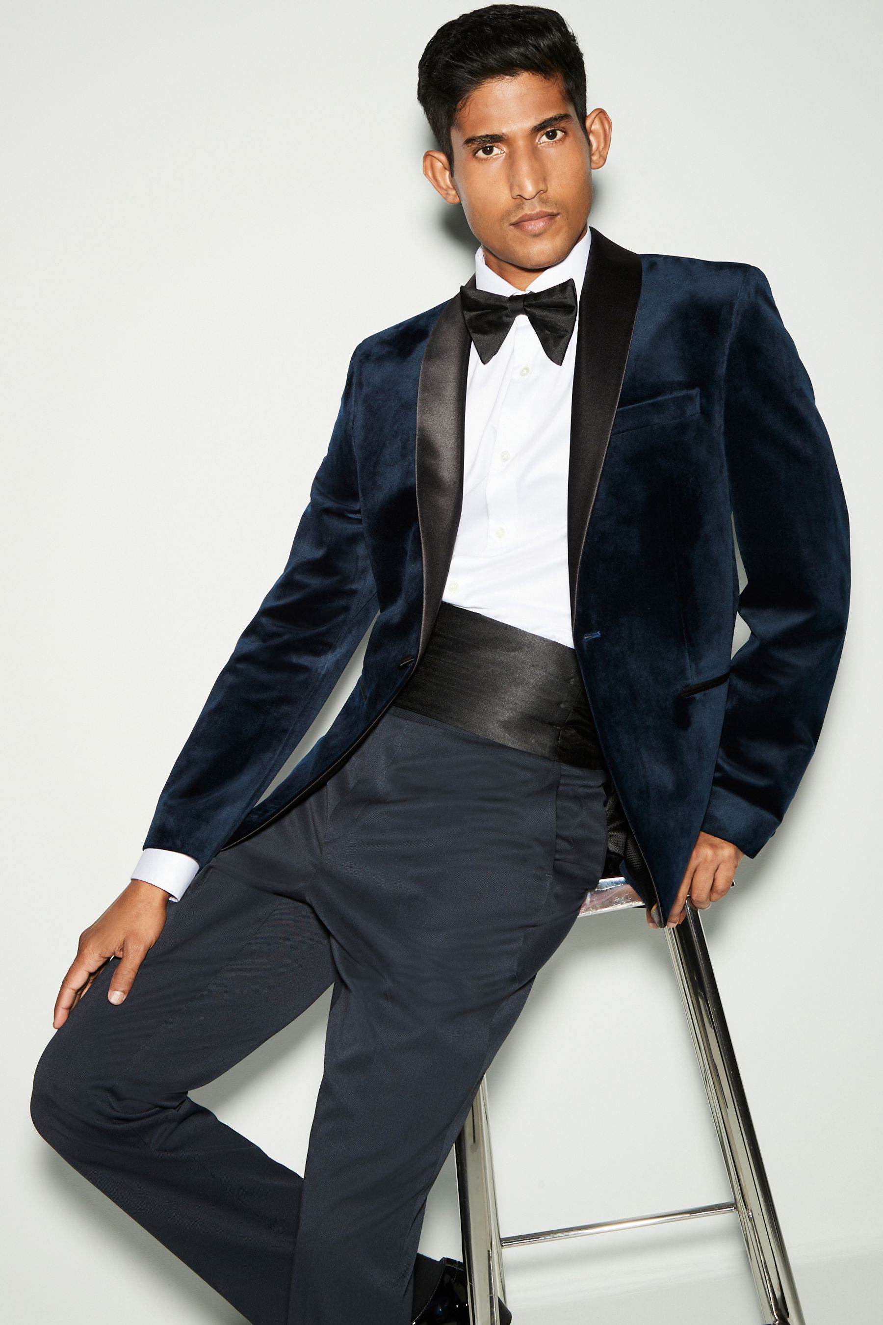 Navy blue velvet jacket mens shop