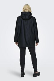 ONLY Curve Blue Hooded Rain Coat - Image 3 of 6