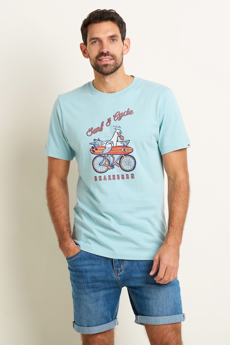 Brakeburn Blue Seagul 100% Cotton T-Shirt - Image 2 of 5