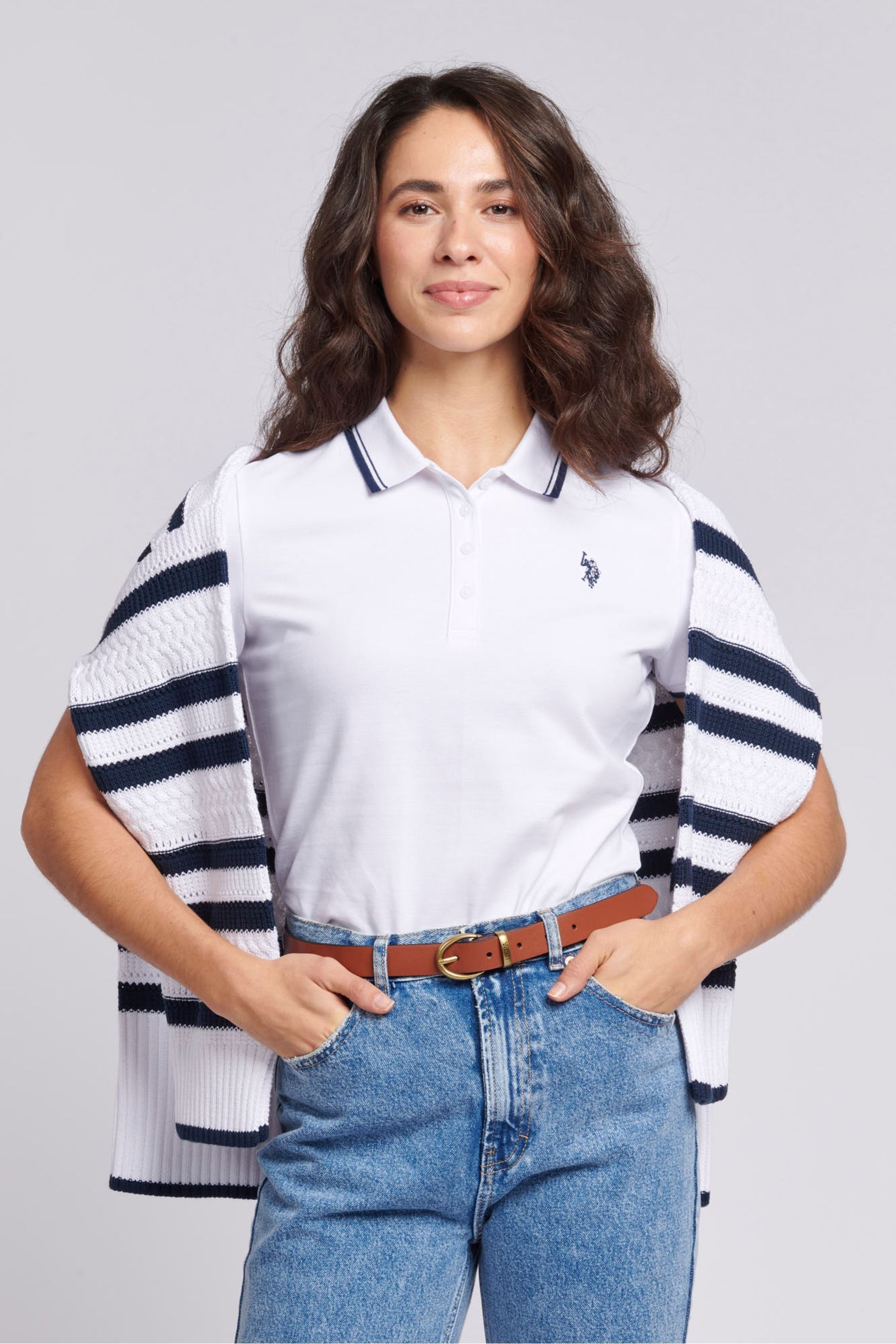 Buy U.S. Polo Assn. White Regular Fit Womens Pique Polo Shirt from Next South Africa