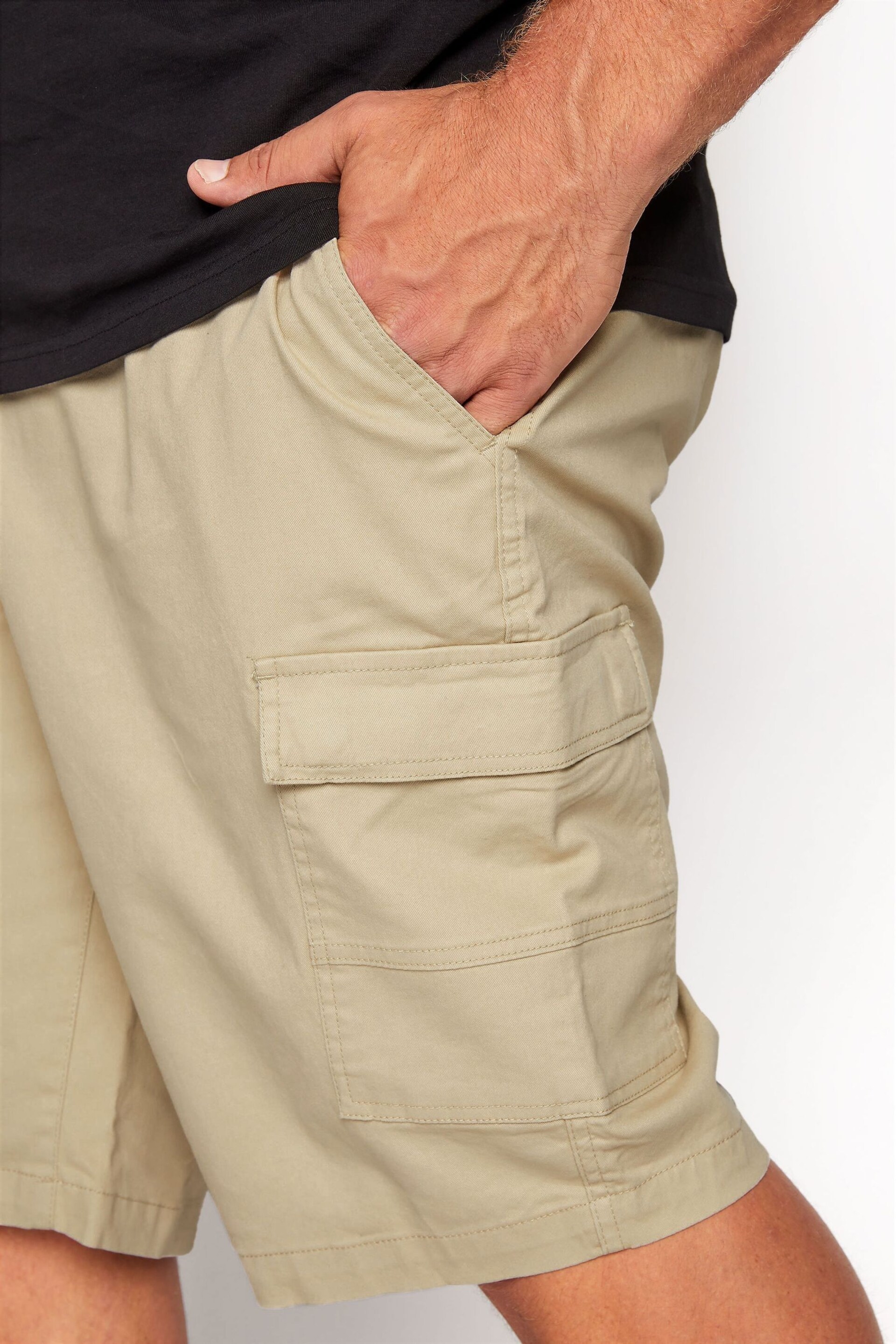 BadRhino Big & Tall White Stretch Cargo Shorts - Image 4 of 4