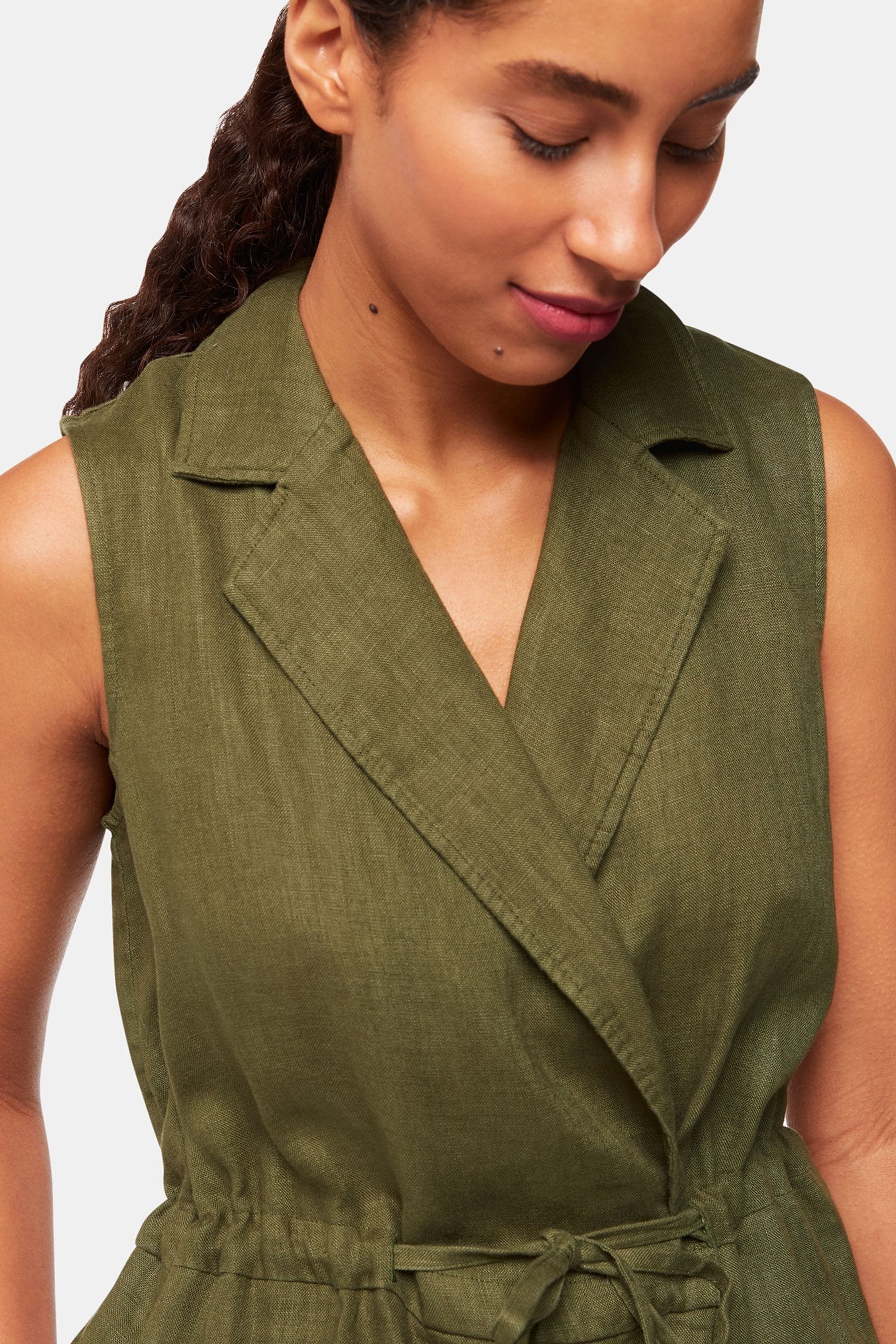 Whistles bella linen shirt dress top