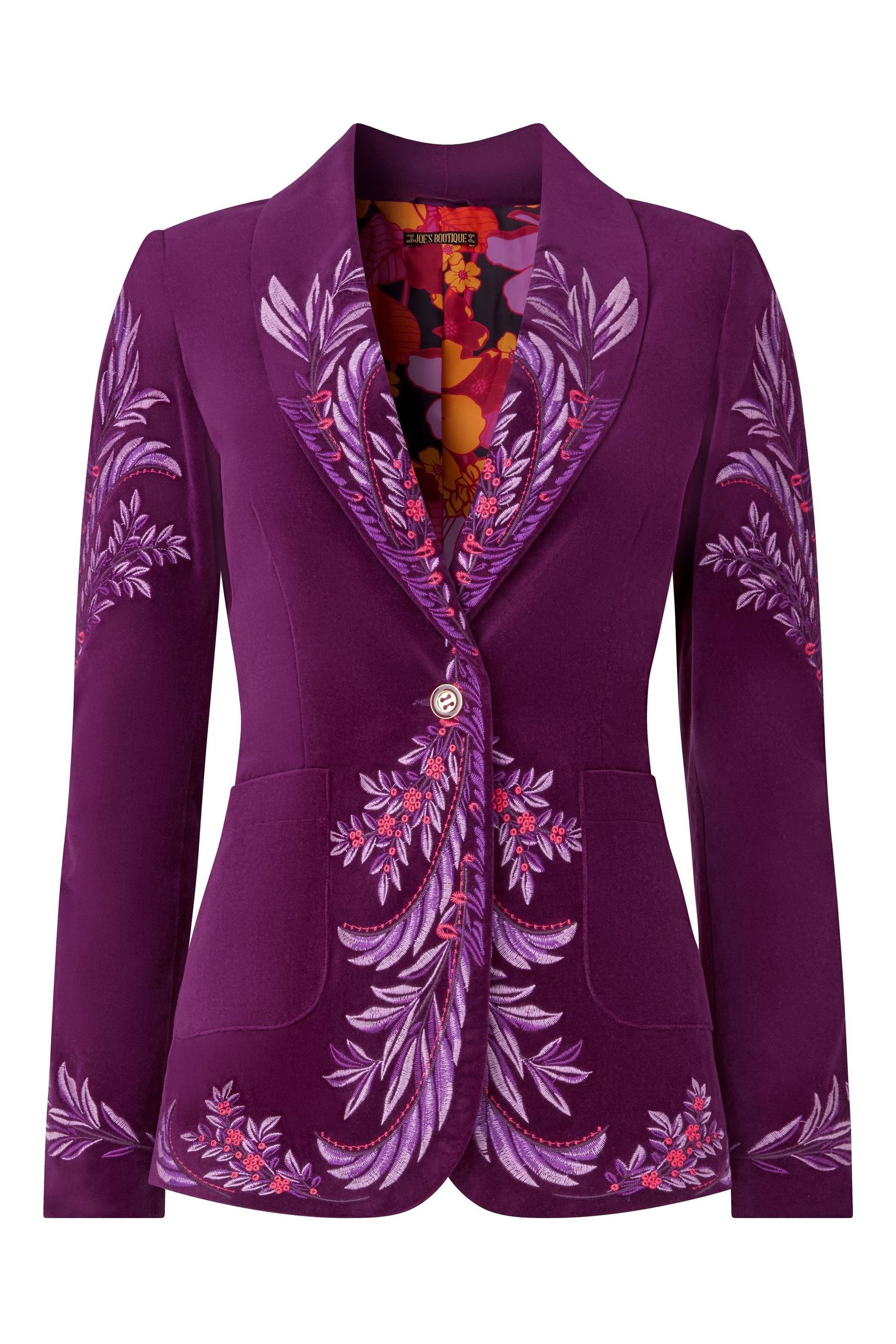 Joe browns purple velvet coat discount
