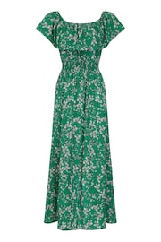 Mela Green Ditsy Print Bardot Dipped Hem Dress - Image 4 of 4