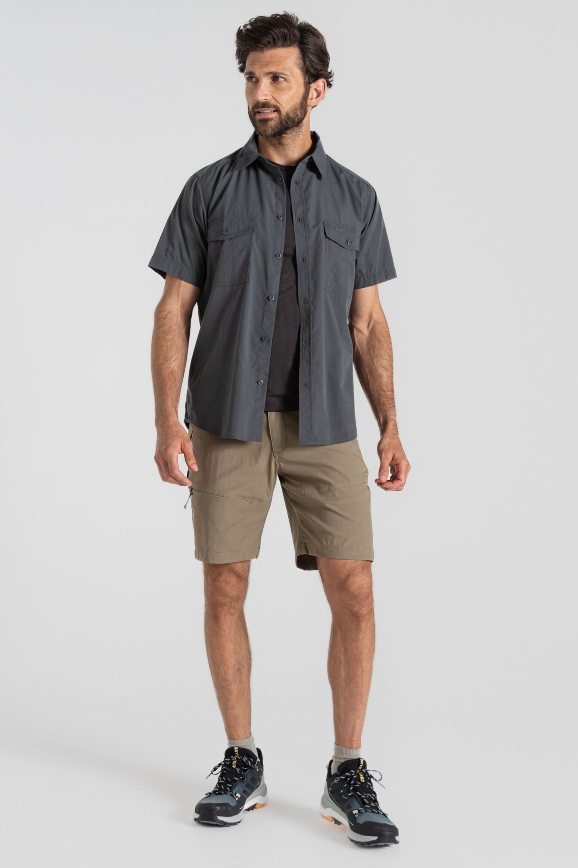 Craghoppers Grey Kiwi Short Sleeved Shirt - Image 1 of 5