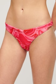 Superdry Pink Printed Cheeky Bikini Bottoms - Image 1 of 4