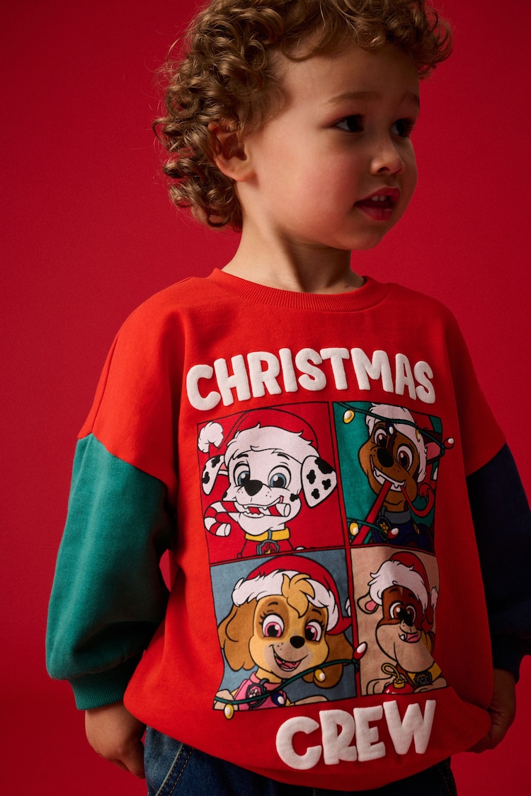 Red PAW Patrol Crew Neck 100% Cotton Sweatshirt (3mths-8yrs) - Image 1 of 3