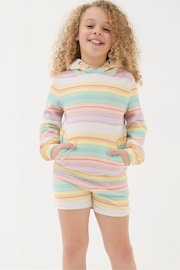 FatFace Multi Textured Stripe Popover Hoodie - Image 1 of 5