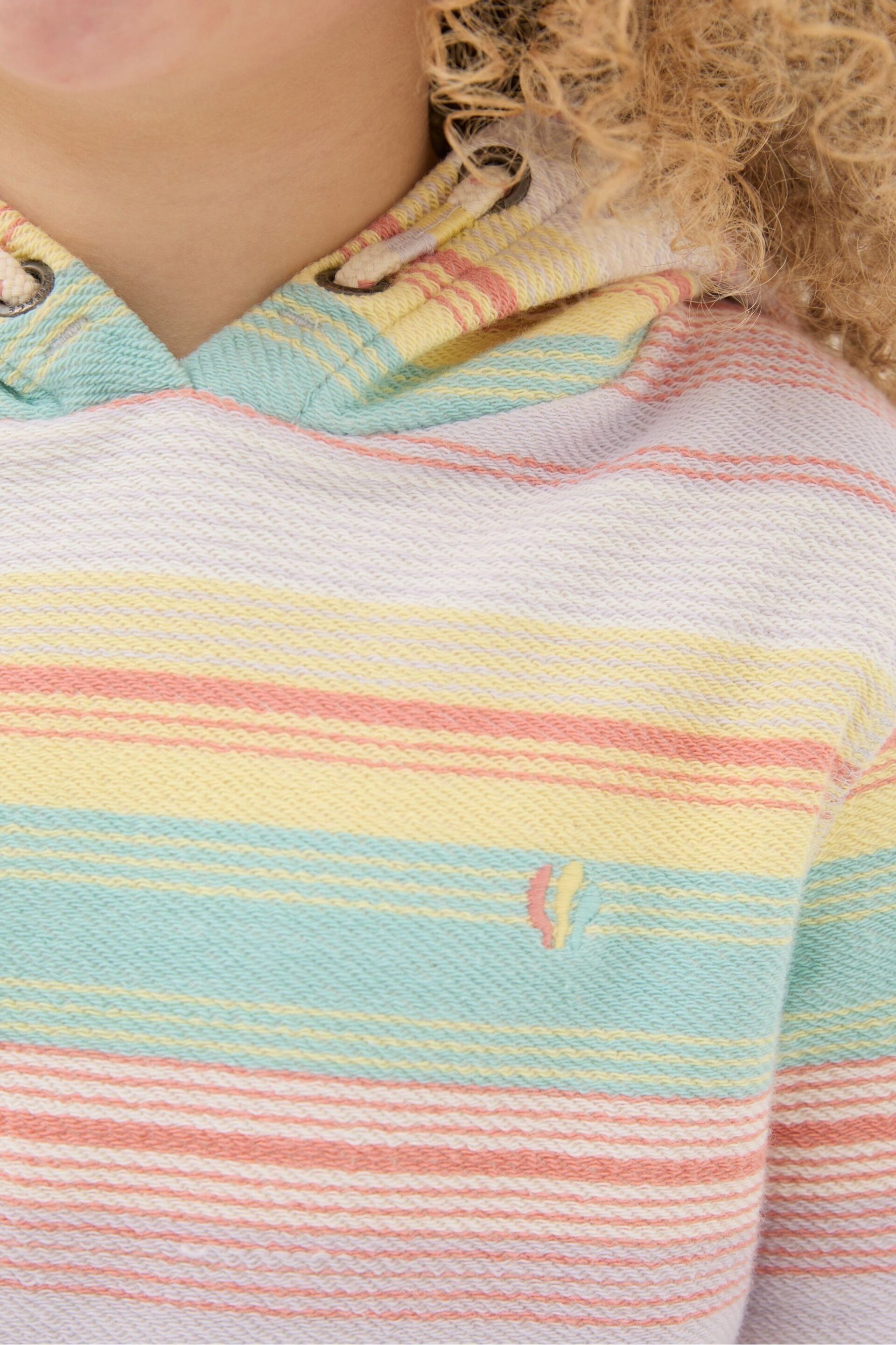 FatFace Multi Textured Stripe Popover Hoodie - Image 4 of 5