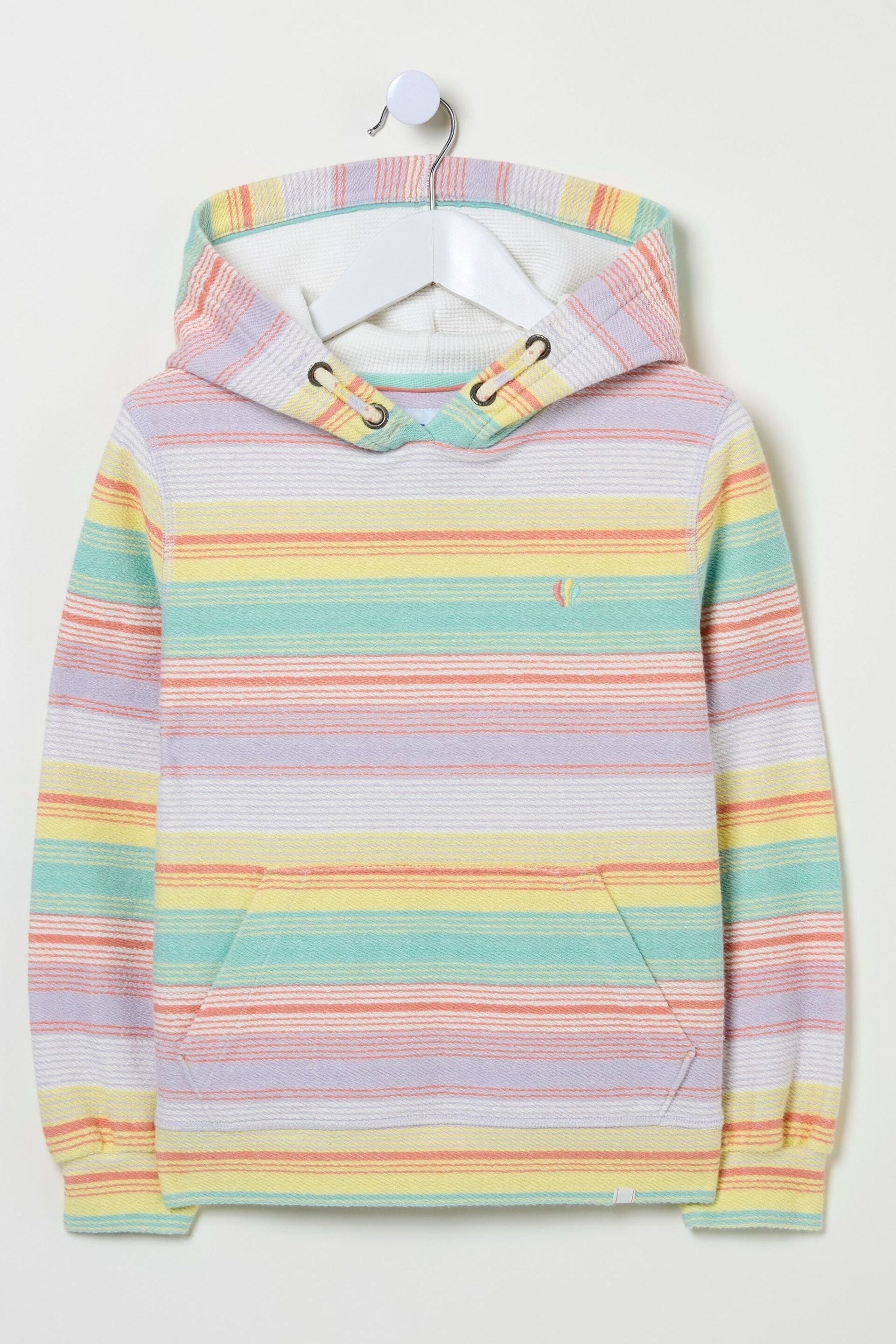 FatFace Multi Textured Stripe Popover Hoodie - Image 5 of 5