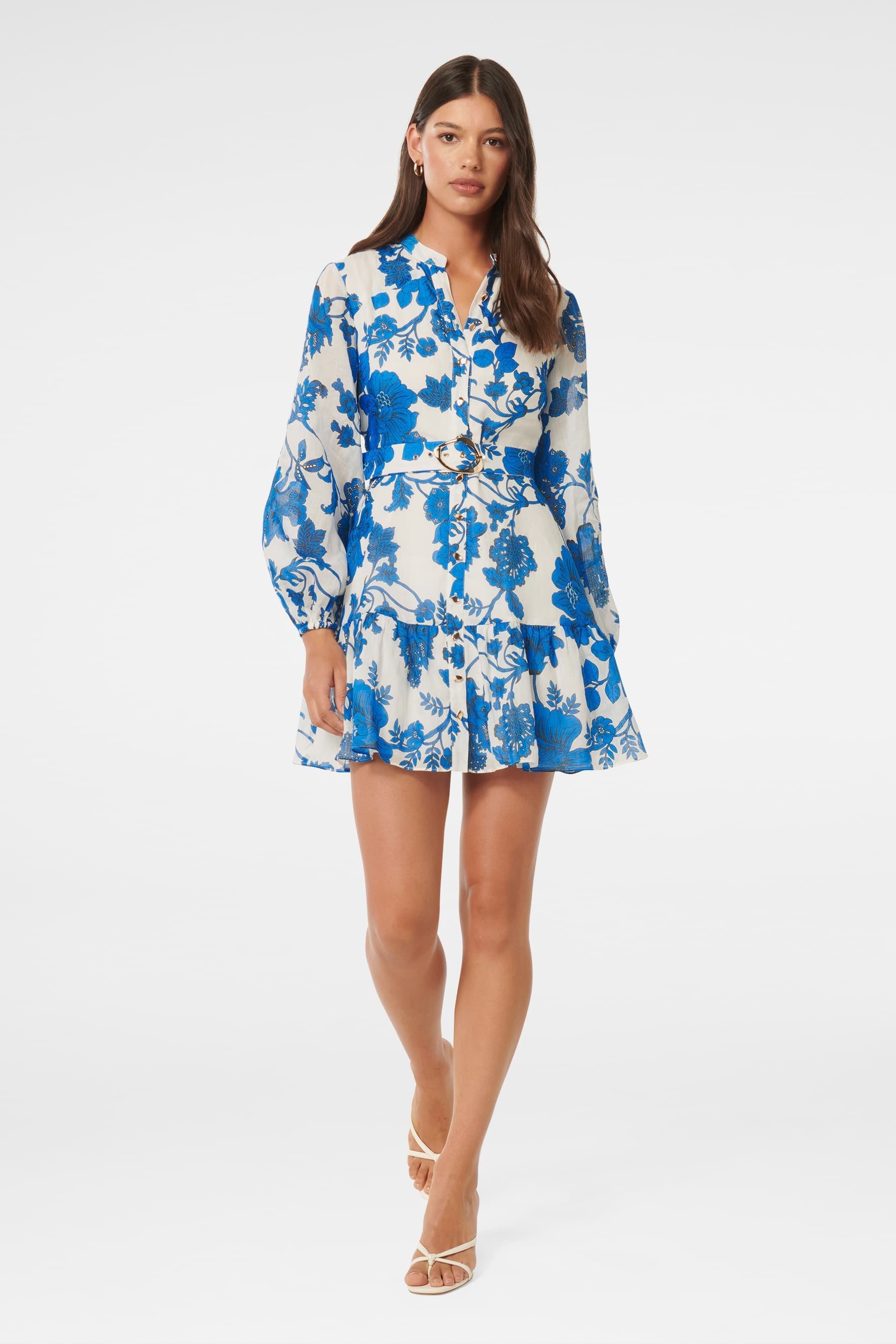 Buy Forever New Blue Aurora Mini Skater Dress from Next Luxembourg