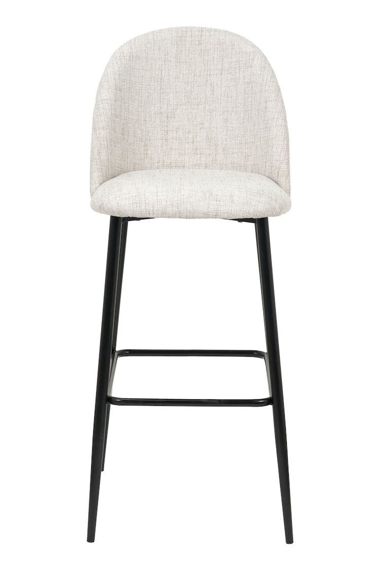 Pacific Grey Turi Pebble Linen Mix Bar Stool with Black Legs - Image 2 of 6