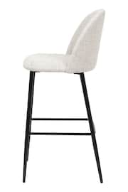 Pacific Grey Turi Pebble Linen Mix Bar Stool with Black Legs - Image 4 of 6