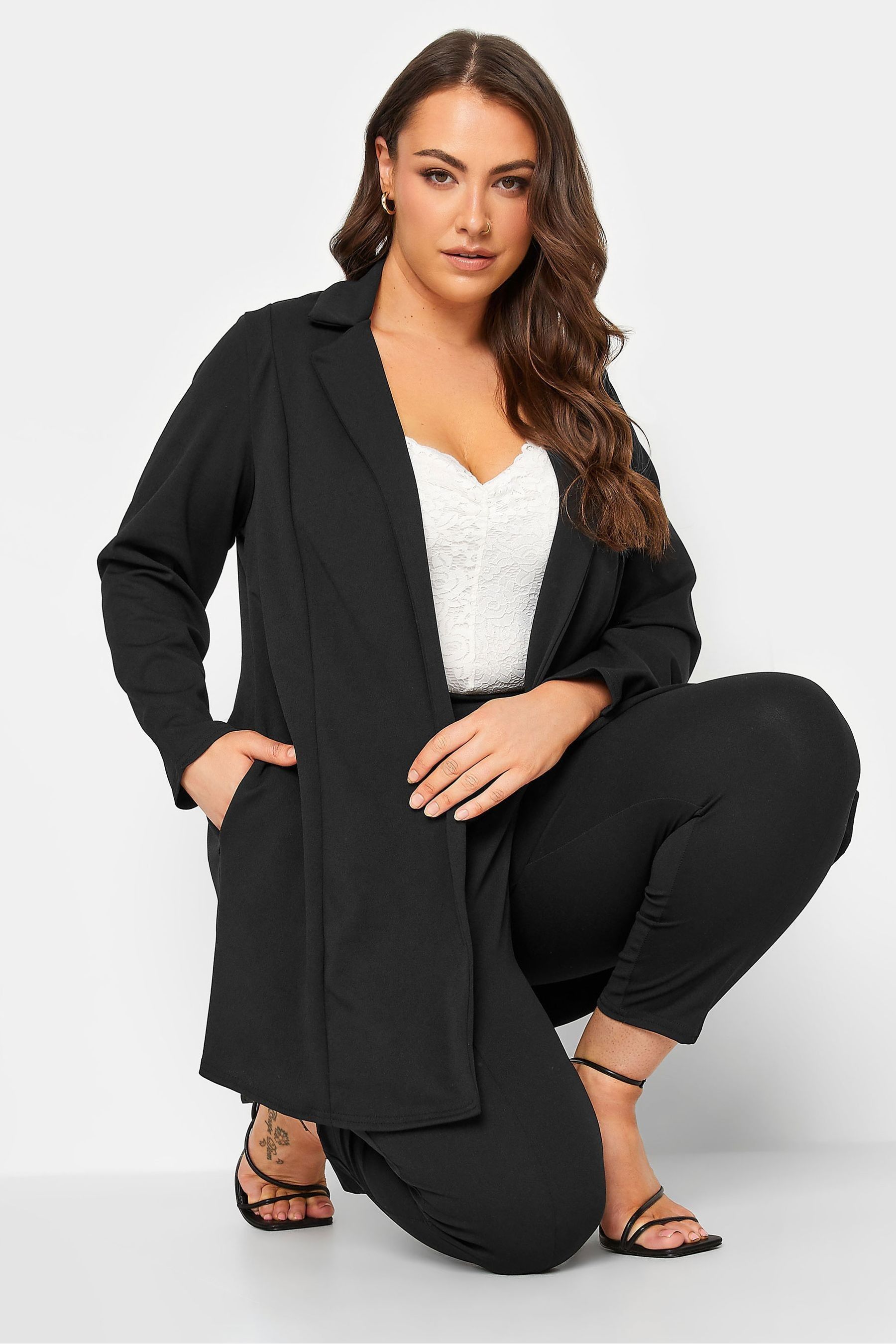 Buy Yours Curve Black Limited Blazer from Next Luxembourg