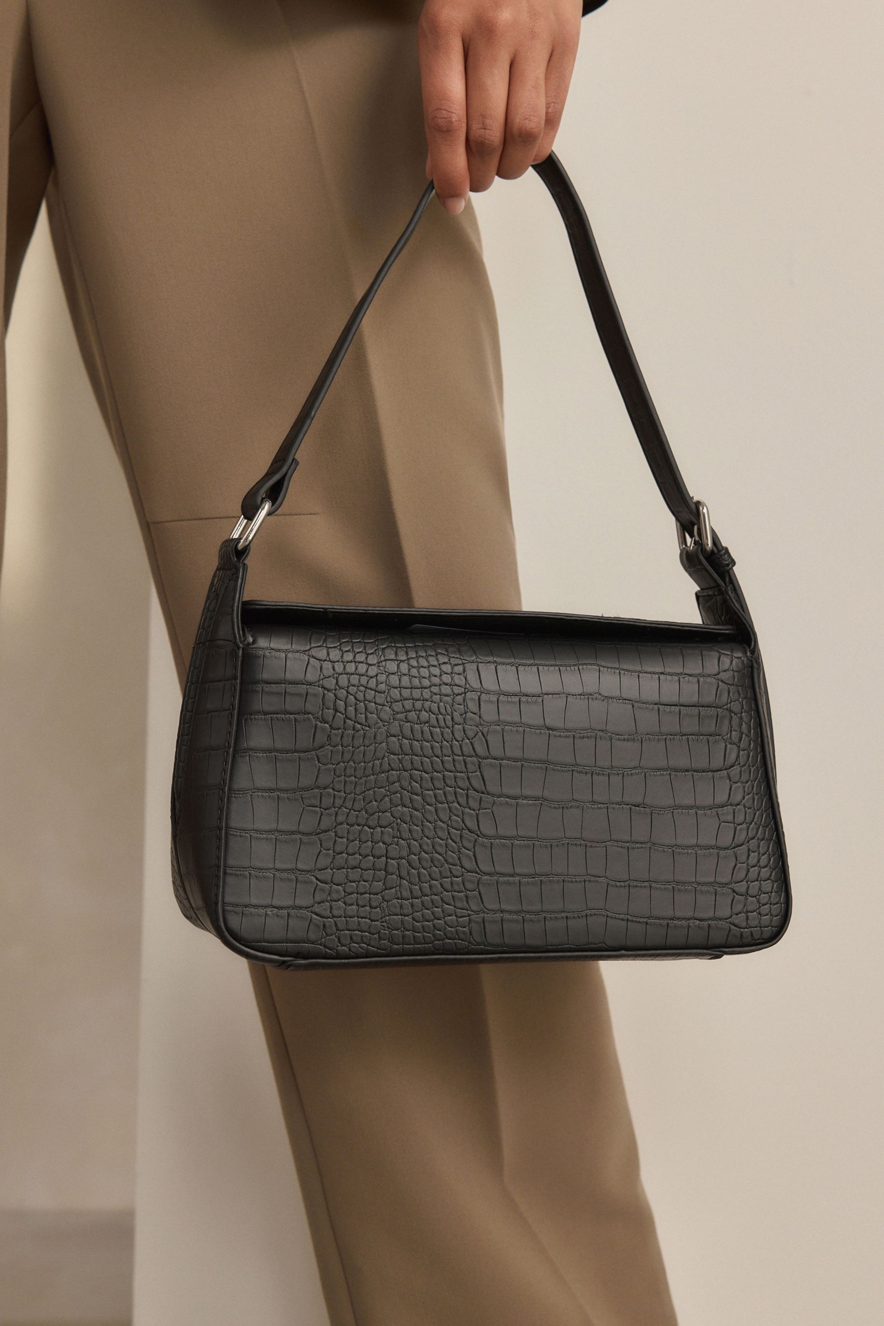 Buy Black Structured Shoulder Bag from the Next UK online shop