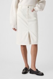 Gap White Denim Midi Skirt - Image 3 of 5